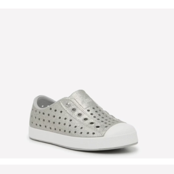 Native Jefferson Slip-On Sneaker - Silver Sparkle, Junior 2 - Picture 1 of 9